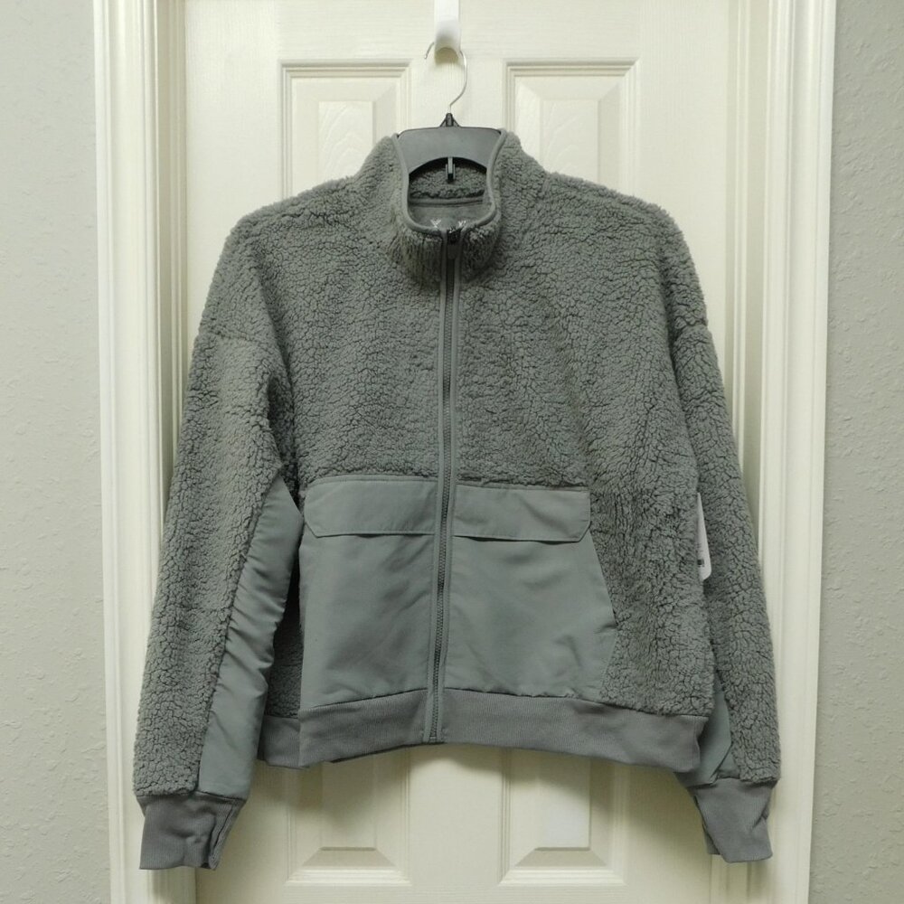 XERSION Womens Sherpa Bomber Jacket Nickle Pockets Thumb Hole Size XL